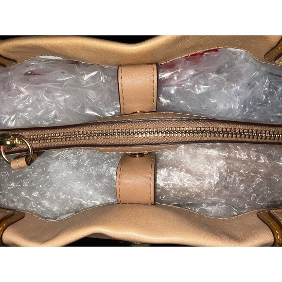 Coach Penelope Beige Leather Turn-lock Carryall Satchel Bag F16531 - Picture 9 of 16